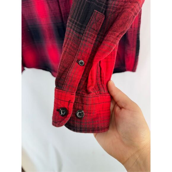 Woolrich Men’s Collared Long Sleeve Cotton Plaid Button Up Shirt Large - Picture 3 of 11